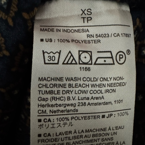 BANANA REPUBLIC PREPPY NAVY SCARF-NECK BLOUSE SIZE XS - Picture 5 of 6